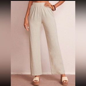 Elastic waist straight leg pants